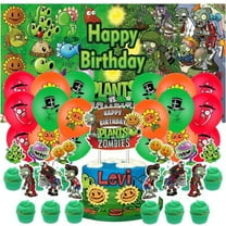 Plants & Zombies Party Supplies Decor Latex Balloons Birthday Banner Decorations Kit Backdrop Cake Topper