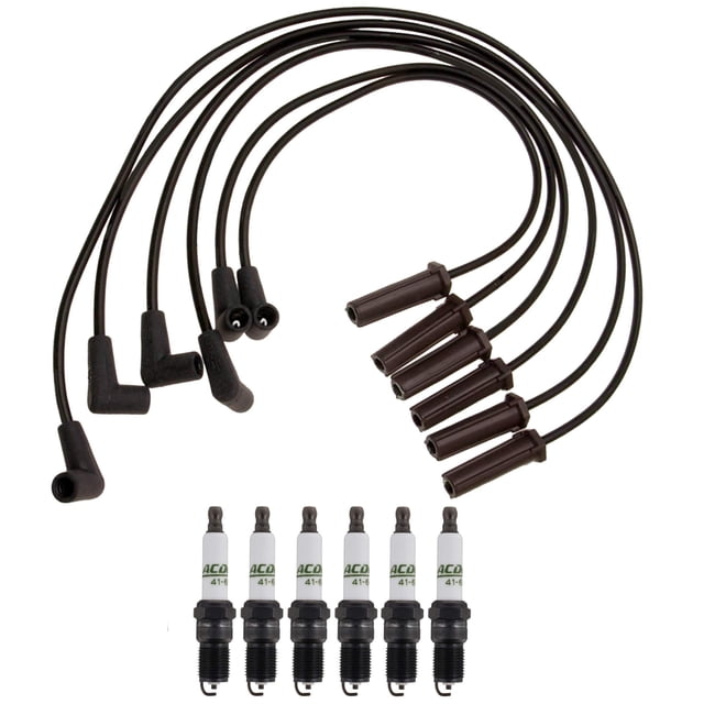 GM OE Ignition Wire Set & 6 0.06" Spark Plugs Kit for Camaro 3.8 V6 L36