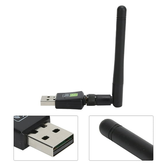 USB Wifi Adapter, Plug and Play Adapter 2.4Ghz+5Ghz Black 600Mbps USB2.0 for for Laptop Computer