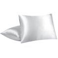 thumbnail image 6 of Unique Bargains Satin Envelope Closure Pillowcases Set of 2 Silver 17"x25", 6 of 8