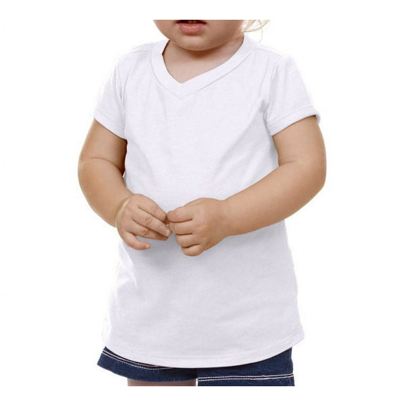 Kavio! Unisex Infants V Neck Short Sleeve White 24M