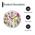 thumbnail image 4 of 12 Inch Wall Clock Battery Operated Silent Clock Decorative for Office, Kitchen, Outdoor, Living Room，Flowers Frame on White Wooden Stunning, 4 of 4
