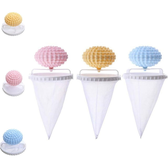 Vortexes Float Hair and Lint Catcher, 3pcs Washing Machine Hair Filter Mesh Bags, Floating Lint Catcher for Washing Machine, Hair Remover for Laundry,Removes Pet Fur from Clothes (Mix)