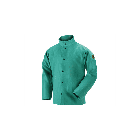 Black Stallion Green Flame Resistant Welding Jacket, 3XL, 12 oz.