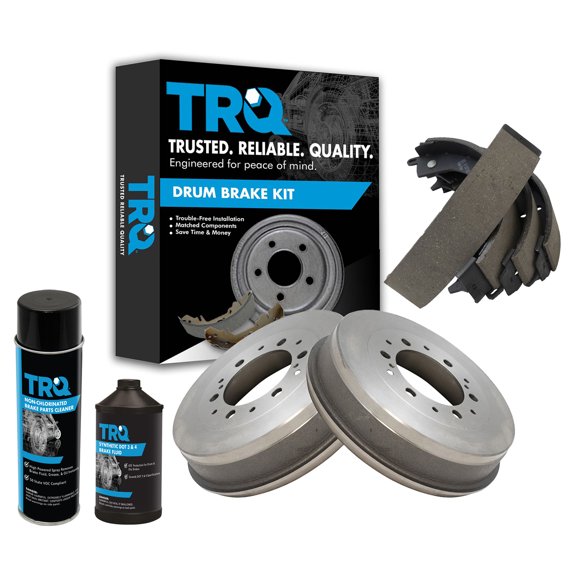 TRQ Brake Drum & Shoe Kit w/Fluids Rear Kit w/Fluids for 05-15 Toyota Tacoma BKA18316