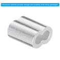 thumbnail image 4 of Unique Bargains 3/32" 2.5mm Aluminum Crimping Loop Sleeve Double Ferrule for Wire Rope Cable Line End, Silver 50pcs, 4 of 5