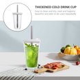 thumbnail image 4 of 1 Set Double Layered Cup Thickened Cold Drink Cup Reusable Boba Tea Cup with Straw, 4 of 9