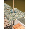thumbnail image 2 of Outdoor Tablecloths with Umbrella Hole & Zipper, Vintage Flowers 54x54 Inch Square Tablecloths, Spring Yellow Green Floral Country Leaves Birds Waterproof Table Cloth, Patio/Pool/Picnic Table Covers, 2 of 8