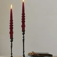 thumbnail image 5 of XINAOBAOLUO Swirl Candlesticks Spiral Taper Candles, Set of 4 Deep Red Candle Stick Summer Tapered Candle Long Twisted Candles for Anthropologie Home Décor Weddings Holiday Women Gifts, 5 of 7
