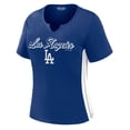 thumbnail image 3 of Women's WEAR by Erin Andrews  Royal Los Angeles Dodgers Notch Neck Cropped T-Shirt, 3 of 4