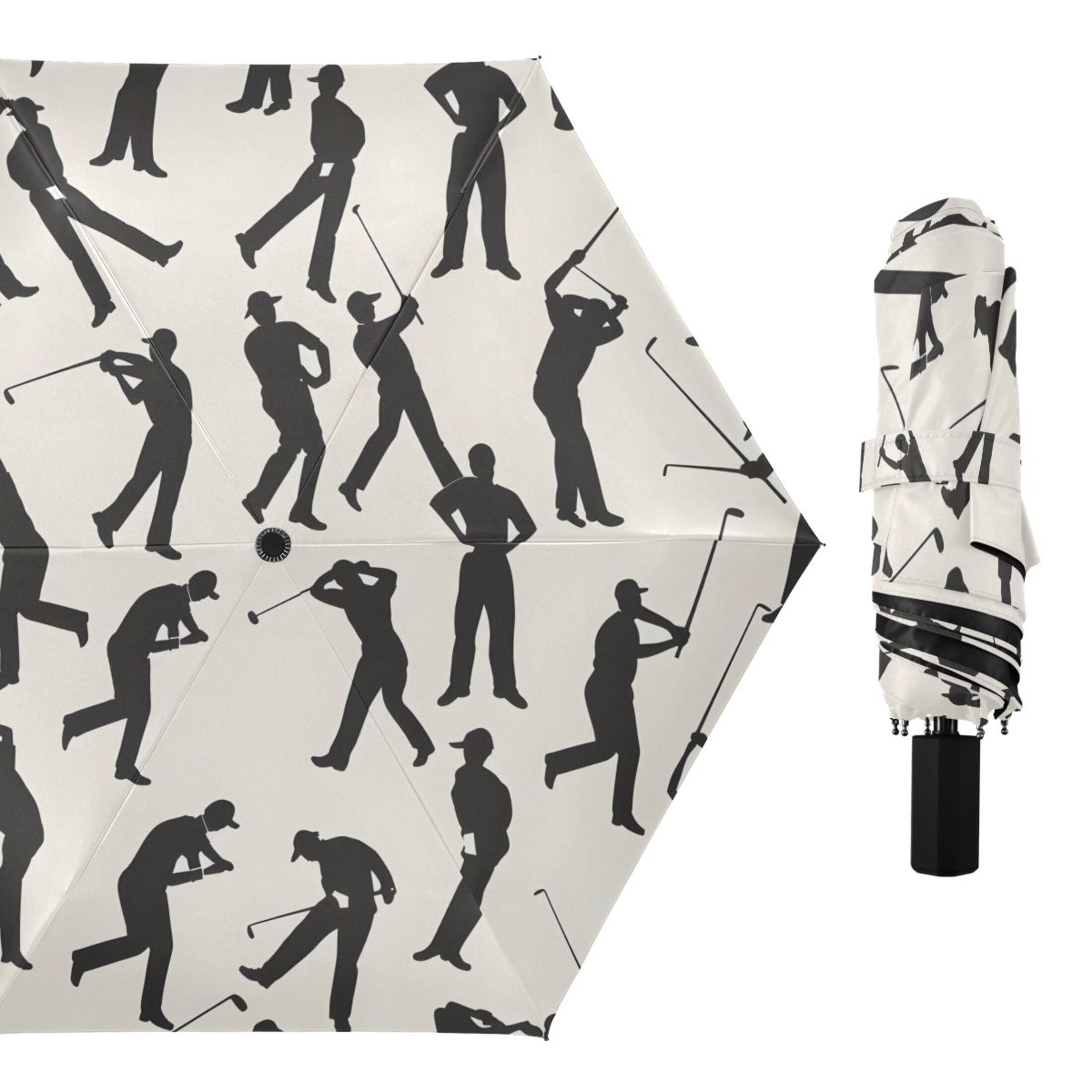ALAZA Baseball and Player UPF 50+ Compact Folding Umbrella for Rain Travel Umbrella Packable