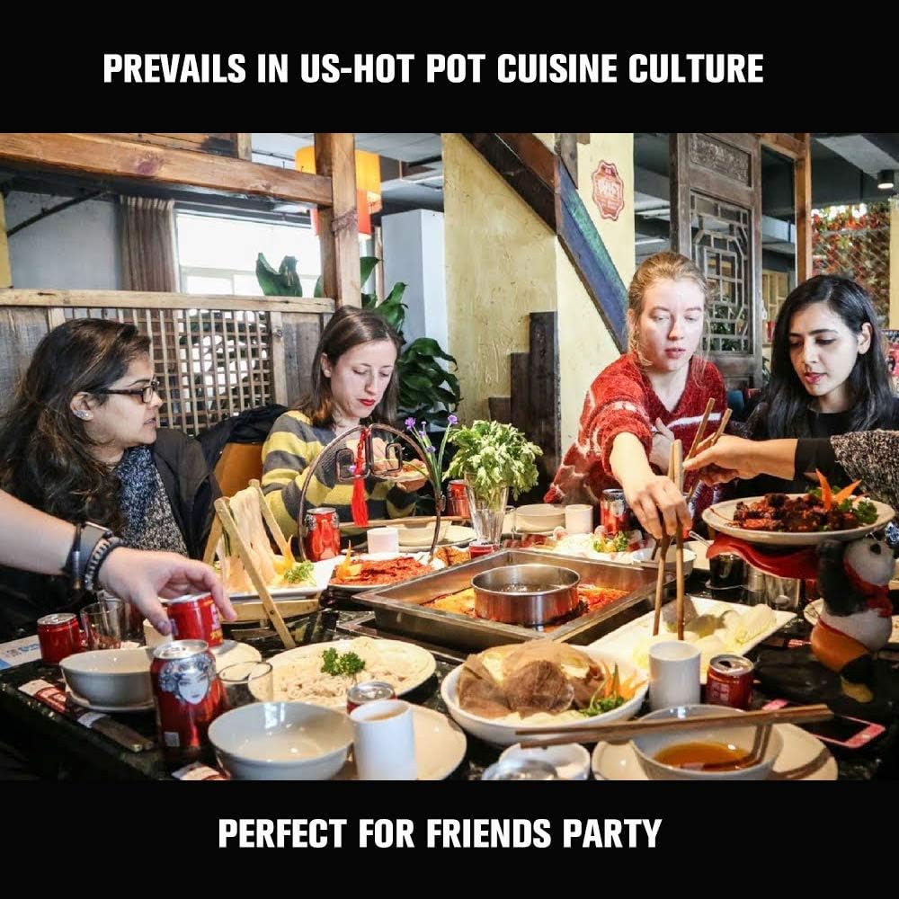 304 Food Grade Stainless Steel Shabu Shabu Hot pot with Divider&Lid for Induction Cooktop Gas Stove Dual Sided Soup Cookware (stainlees steel, 11 inch)