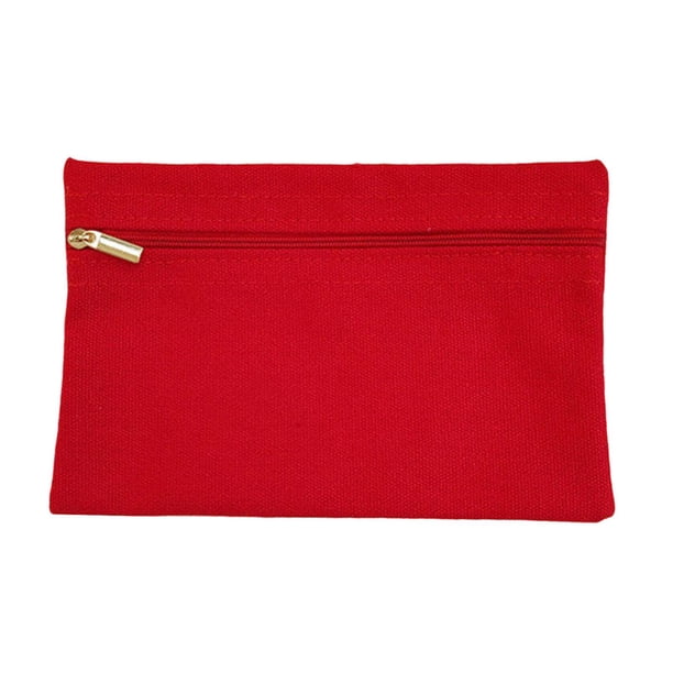 Bolsillo lateral cosido para guardar la cartera, diseño con cremallera, material de lona adecuado para rojo