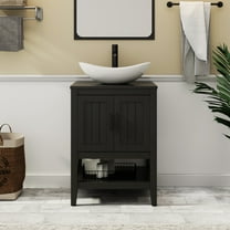 Eclife 24" Freestanding Bathroom Vanity Set with Vessel Sink, Faucet and Drain