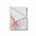 thumbnail image 2 of Watercolor Soft Flannel Fleece Blanket, Refined Pale Pink Flowers Hand Drawn with Brush Marks Petals Nature Art, Cozy Plush for Indoor and Outdoor Use, 60" x 80", Magenta Pale Pink, by Ambesonne, 2 of 6