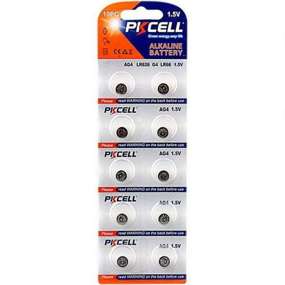 PK Cell AG4-10B 1.5V 1 lbs Alkaline Battery, Pack of 10