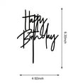 thumbnail image 3 of New Hand Writing Happy Birthday Cake Topper Black Acrylic Birthday Cake Topper For Kids Birthday Party Supplies Cake Decorations, 3 of 5