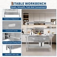 thumbnail image 3 of 48" Stainless Steel Commercial Kitchen Work Table with Double Overshelf, Heavy Duty Prep Table with Adjustable Undershelf and Feet for Restaurant, Home, Garage and Warehouse, 48 x 24 Inches, 3 of 7