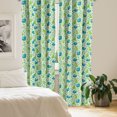 thumbnail image 3 of Ambesonne Birds Window Curtains, Pears with Small Sparrows, Each 28" W x 84" L, Green Pale Blue, 3 of 4