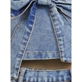thumbnail image 5 of Bagilaanoe 2Pcs Little Girls Summer Clothes Toddler Sleeveless Crop Tops + Skirt 12M 18M 24M 3T 4T 5T 6T Kids Casual Denim Skirt Set, 5 of 8