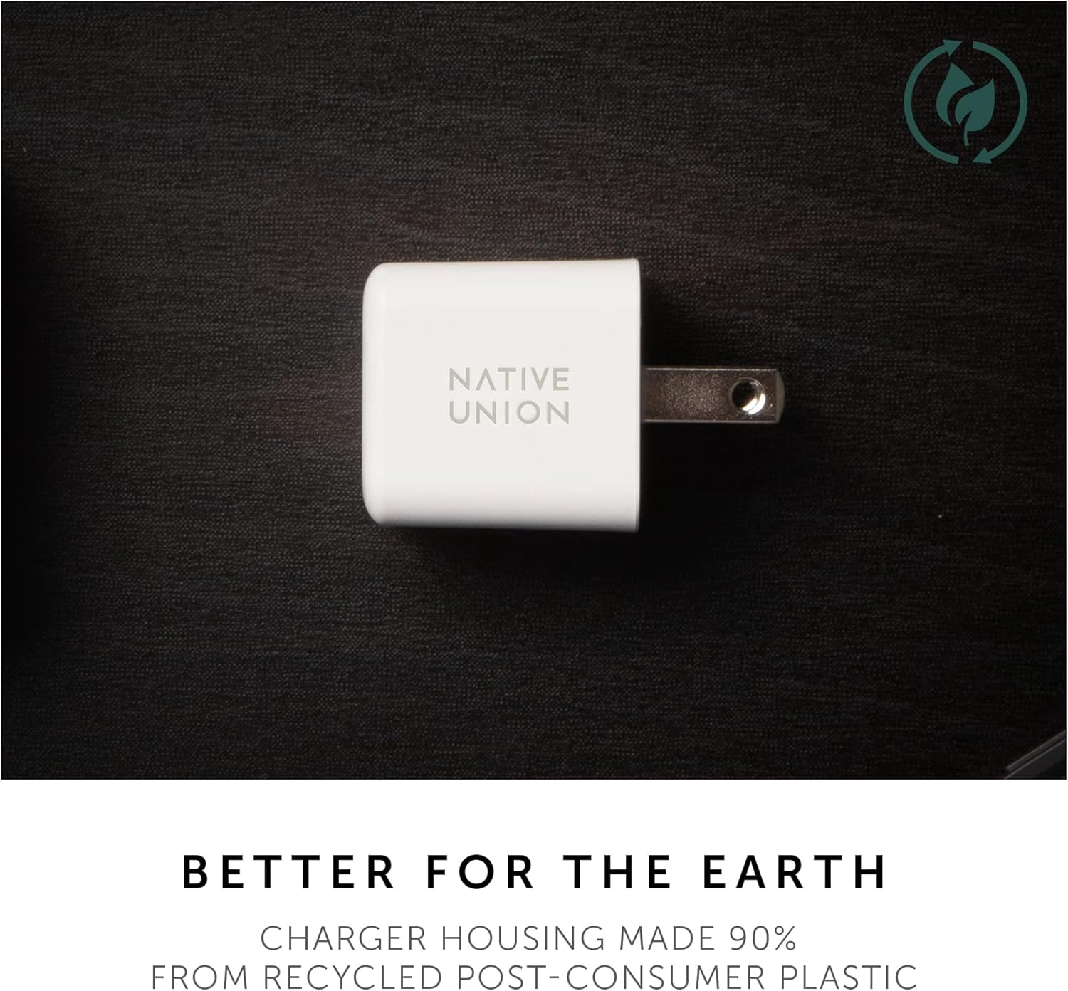 Native Union Fast GaN Charger PD 30W – Ultra-Compact Power Delivery USB-C Charger US/CA Plug(Black)
