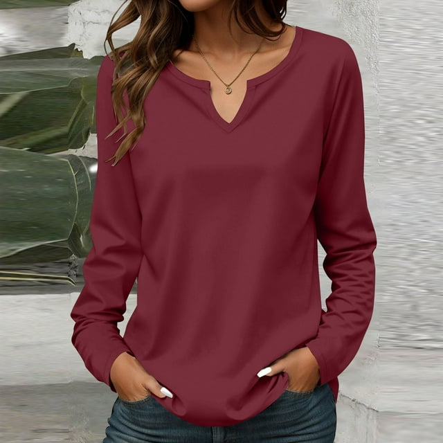 YLHFASHION Femmes Mode Décontractée Manches Longues Hauts Chemises Blouses Hauts Liquidation Articles Femmes Chemises