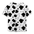 thumbnail image 2 of Smupbvky Kids Short Sleeve T Shirts Cow Print Top for Toddler Boy Girl Soft Cute Crew Neck Summer Casual Tee Loose Fit (9 Years, Silver), 2 of 6
