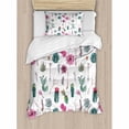 thumbnail image 3 of Ambesonne Cactus Vintage Botanical Pattern Arrows Feathers Succulent Twigs Hawaii Spring Tropic Duvet Cover Set, 3 of 3