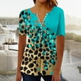 thumbnail image 3 of JTZGDY Dressy Tops for Women Trendy Plus Size Boho Floral Print Summer Tunic Shirts Loose Flowy Short Sleeve Button V Neck Ruched Pleated Tunic Tshirt Loose Oversized Casual Blouse Multicolor#21 L, 3 of 6