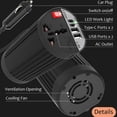 thumbnail image 3 of Inverter de Automóviles, Inversor de Automóviles Seguro multifuncional de 200W Compacto Conchufe para Uso Diario, 3 of 7