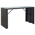 thumbnail image 2 of vidaXL 7 Piece Garden Bar Set with Cushions Poly Rattan Black, 2 of 11