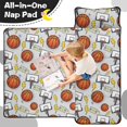 thumbnail image 4 of Basketball and Lightning White Pattern Teens Toddler Nap Mat with Pillow, Sleeping Mat Bag for Preschool Daycare 51"x22", 4 of 6