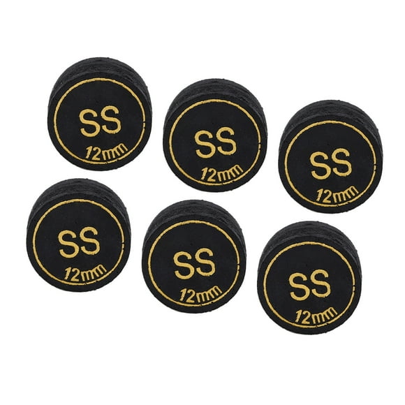 6pcs Pool Billiard Cue Tips 12mm Billiard Pool Cues Tips Light Weight Pool Cue Tips Replacement for Home Club