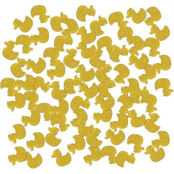 Duck Confetti Gold Glitter, Baby Shower Farm Animal Table Confetti, Cute Duck Party, Girls Boys Adults Birthday Paper Scatter, Wedding Table Decorations Confetti, 120pcs