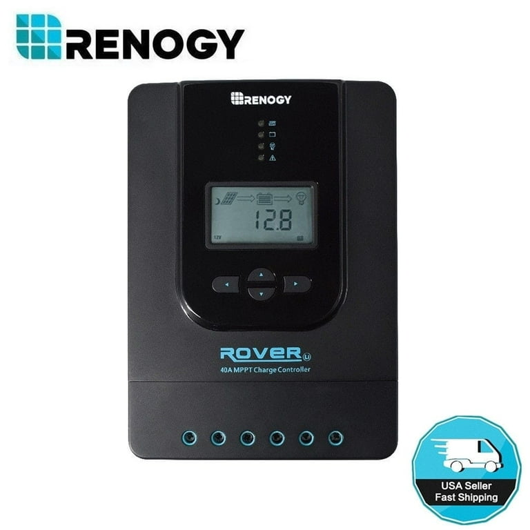 Renogy Rover 20 Amp 12V/24V DC Input MPPT Charge Controller Auto Parameter Adjustable LCD Display Solar Panel Regulator fit for Gel Sealed Flooded and Lithium Battery Renogy Rover 20 Amp 12V/24V DC Input MPPT Charge Controller Auto Parameter Adjustable LCD Display Solar Panel Regulator fit for Gel Sealed Flooded and Lithium Battery