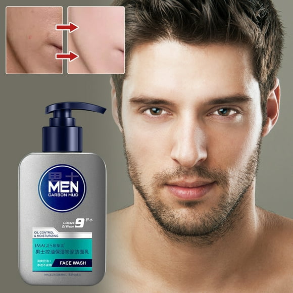 Fiudx Limpiador En Control de Grisa, Suave Barro En Carbón Purificante, Crema Hidratante Espumosa, Limpiador Facial Diario para Hombres, Afeitado Limpio y Refrescante, Apto para Todo Tipo de Pie, 150