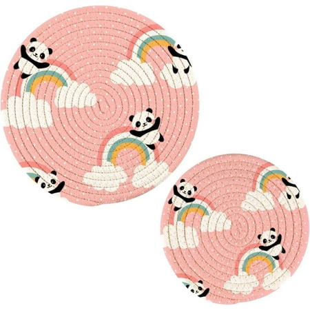 

Panda 2 Pack Pot Holders Trivets Heat Resistant Hot Pads for Kitchen Table Decoration Trivets for Hot Dishes/Pot/Bowl/Teapot/Hot Pot Holders 7 + 9.45