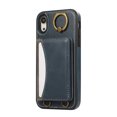 thumbnail image 2 of for iPhone XR Wallet Case with Card Slots, Hand Wrist Strap Rotate Ring Design, Finger Grip Ring PU Leather Magnetic Button Shockproof Purse Phone Cover for iPhone XR, Blue, 2 of 7