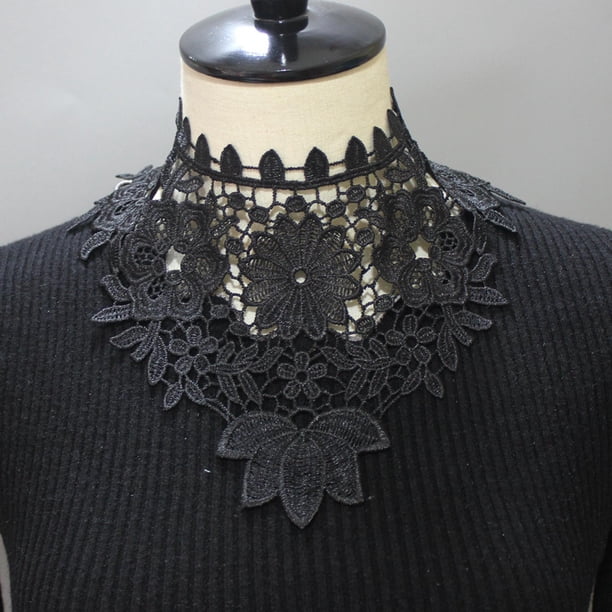 Collar falso para mujer, cuello falso, elegante, para niñas, desmontable para , elegante, , , negro Macarena Cuello falso de las mujeres