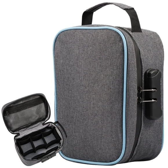 SUTENGDA Smell Proof Bag with Combination Lock Large Odor Proof Storage Case Container with Removable Compartments Smell Proof Stash Bag File Organizer for Home Travel