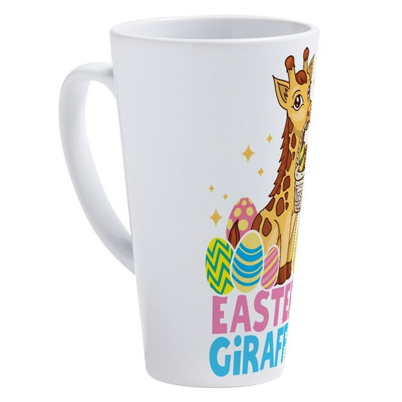 CafePress - Cute Giraffee Easter Egg Basket Bo 17 Oz Latte Mug - 17 Oz White Ceramic Latte Mug