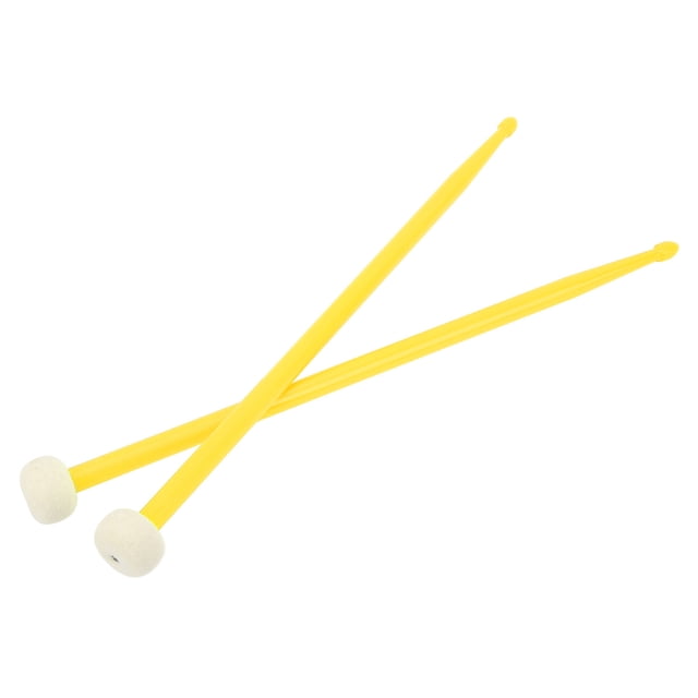 Drums Mallets Accessory, Nylon Handle Even Percussion 2Pcs Drum Mallet Set For Performance Yellow