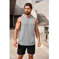 thumbnail image 4 of COOFANDY Men's 2 Pack Workout Hooded Tank Tops Bodybuilding Muscle Cut Off T Shirt Sleeveless Gym Hoodies, 4 of 7