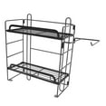 thumbnail image 3 of Over The Toilet Storage Rack, Toilet Storage Shelves Space Saver Wall Mounted 2 Layers Foldable No Drilling Toilet Shelf With Hooks For Homeuse, 3 of 8