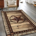 thumbnail image 3 of Texas Star Washable Area Rug 2.7 x 5 ft Farmhouse Country Star, Soft Non Slip Rugs Stain Repellent Indoor Felt Carpet for Living Dining Room Bedroom Home Office, 3 of 9
