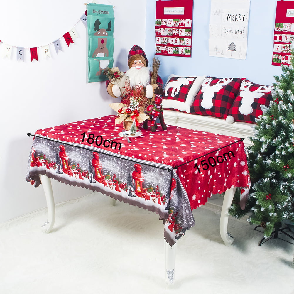 WIHVE Stylish Square Rectangular Tablecloth Christmas Tree Santa Red Car Gift Bag Table Cover for Kitchen Dinning Tabletop Decoration Rectangle/Oblong 54 X 54 Inch