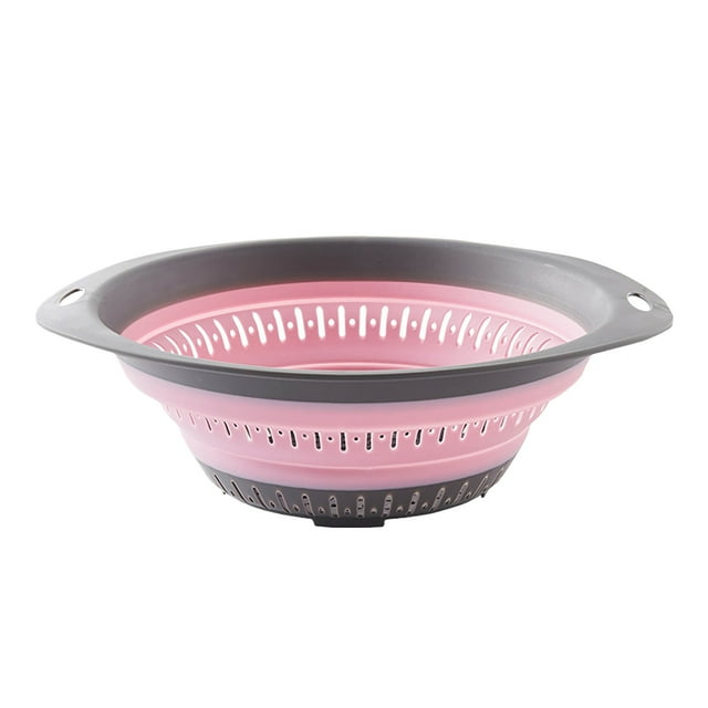 Drain Rack Kitchen Colander and Silicone Strainer for Pasta and Veggies Space-Saving Home and Apartment Use