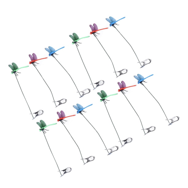 Clips Falsos Para Postes De Libélula, Clip De Libélula Azul, Rojo Y Verde Para Jardín