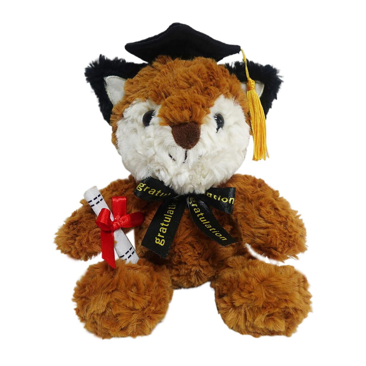 Way to Celebrate Small Curly Plush Fox Brown, 9inch