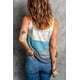 thumbnail image 1 of ABPHQTO Camiseta sin mangas de punto colorblock con tirantes finos ajustables azul cielo para mujer, 1 of 5